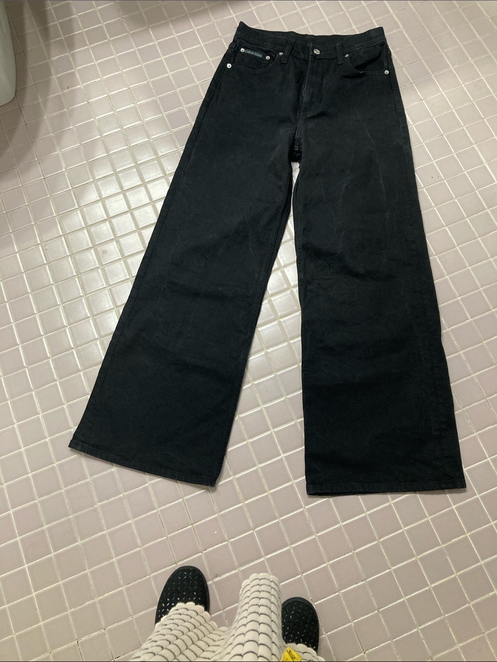 Calvin KleinBlack Wide Leg stretch Jeanso